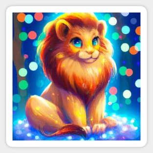 Cute Lion Drawing Sticker